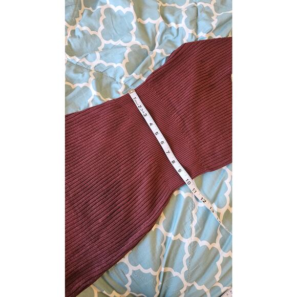 Ribbed Knit Bodycon Midi Dress Brown Scoop Neck Tank Size M - Picture 5 of 8